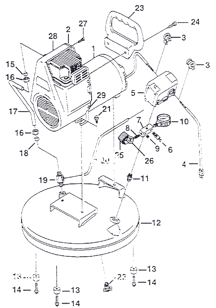 Air-Compressor Parts Diagram and Parts List for WL5006  Campbell Hausfeld Compressor